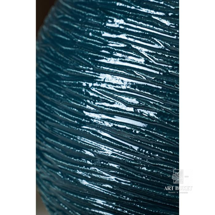 Ваза керамическая "Шарик", настольная, изумруд, 15 см