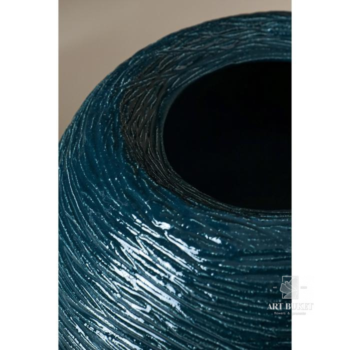 Ваза керамическая "Шарик", настольная, изумруд, 15 см