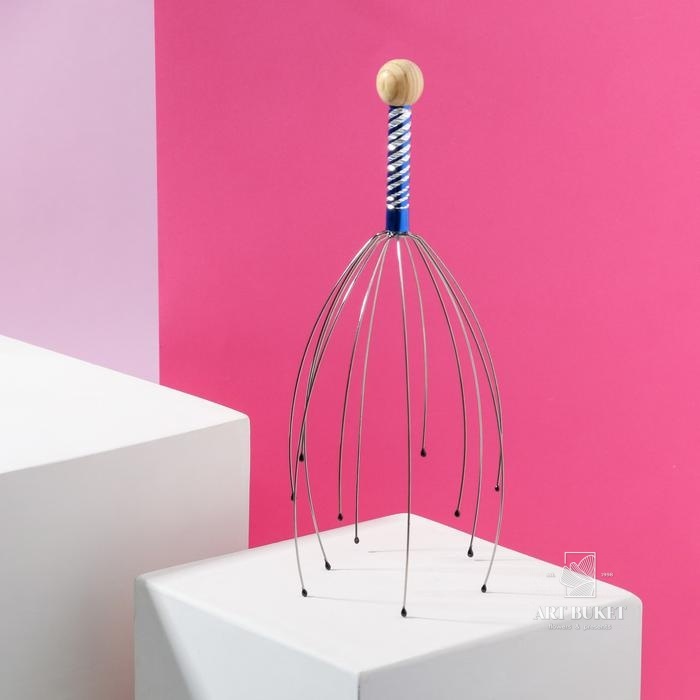 Массажёр мурашка «Без массажёра антистресса в депрессо», фиолетовый, 7 х 22 см