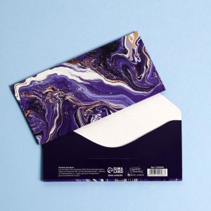 Конверт для денег «Синий мрамор», 16,5 × 8 см 
