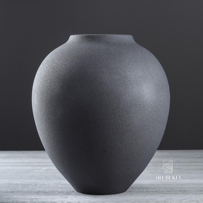 Ваза настольная "Велеса", муар, чёрная, 26 см