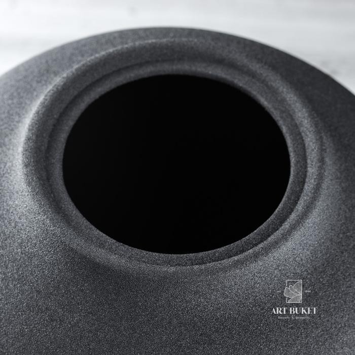 Ваза настольная "Велеса", муар, чёрная, 26 см