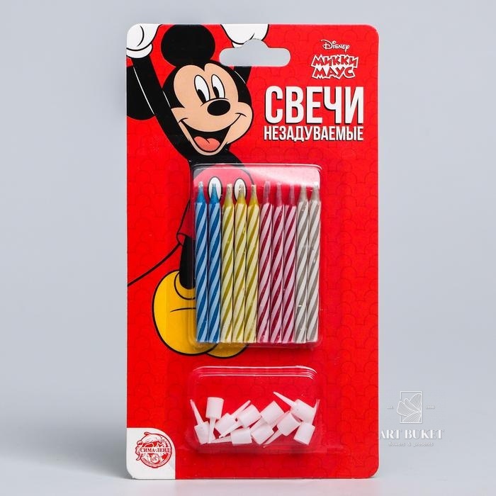 Набор свечей незадуваемые для торта, Микки Маус   