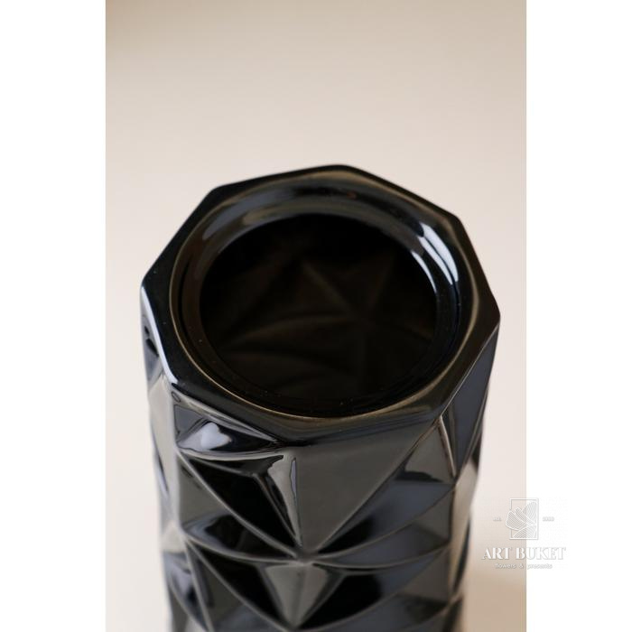 Ваза керамическая "Сафи", настольная, чёрная, 22 см