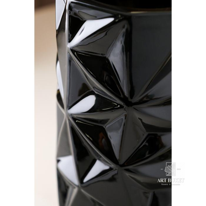 Ваза керамическая "Сафи", настольная, чёрная, 22 см