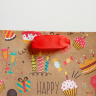 Пакет крафтовый вертикальный Happy birthday, S 12 × 15 × 5.5 см   