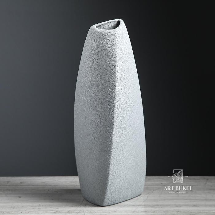 Ваза "Стела" шёлк, серая, 38 см