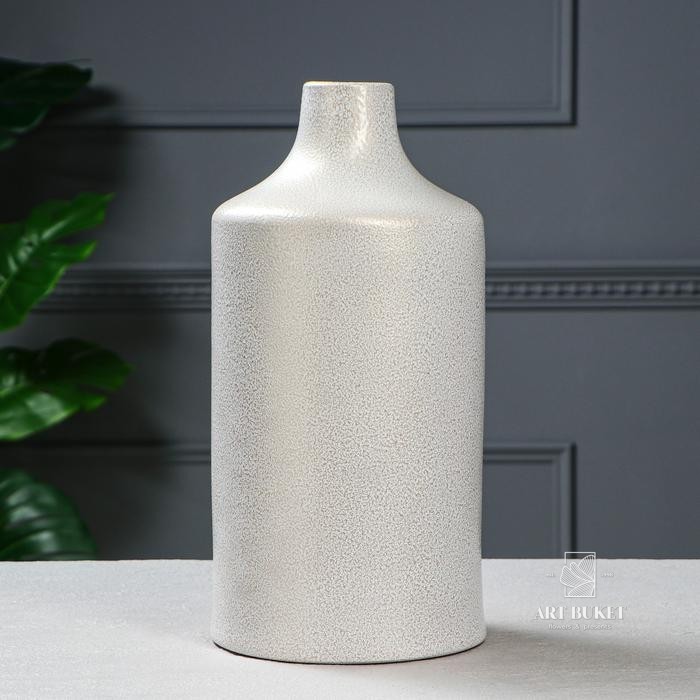 Ваза настольная "Бриз", цвет бело-золотой, 38 см