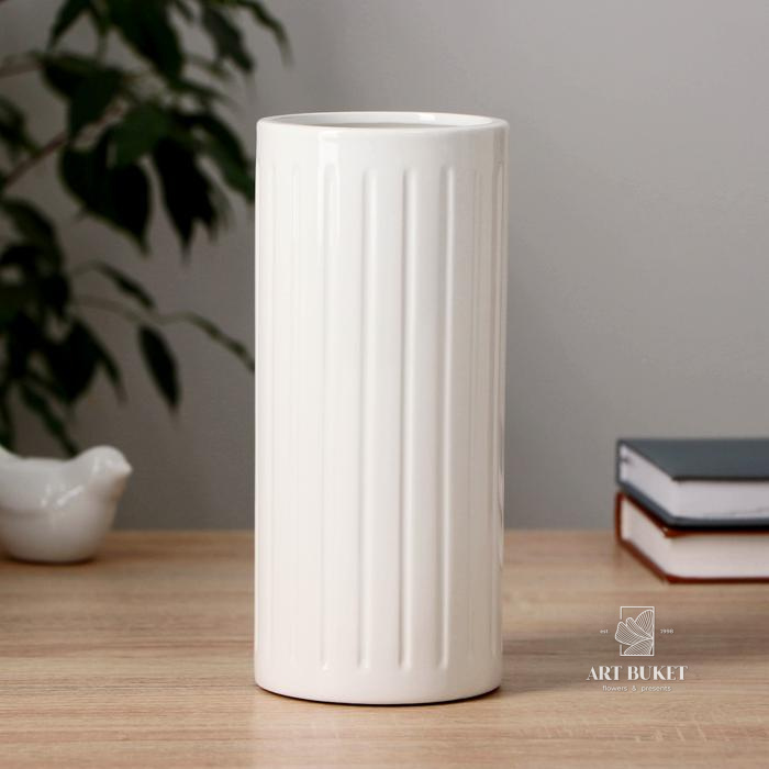 Ваза керамика "Жаклин" 10х22,5 см, белый   