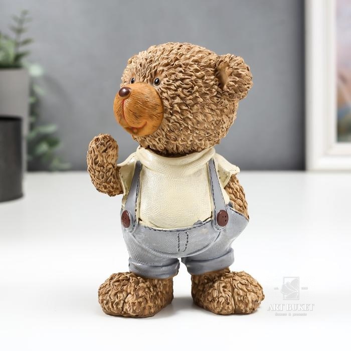 Сувенир "Милый мишка в комбинезоне" 15х9,5х6,5 см  