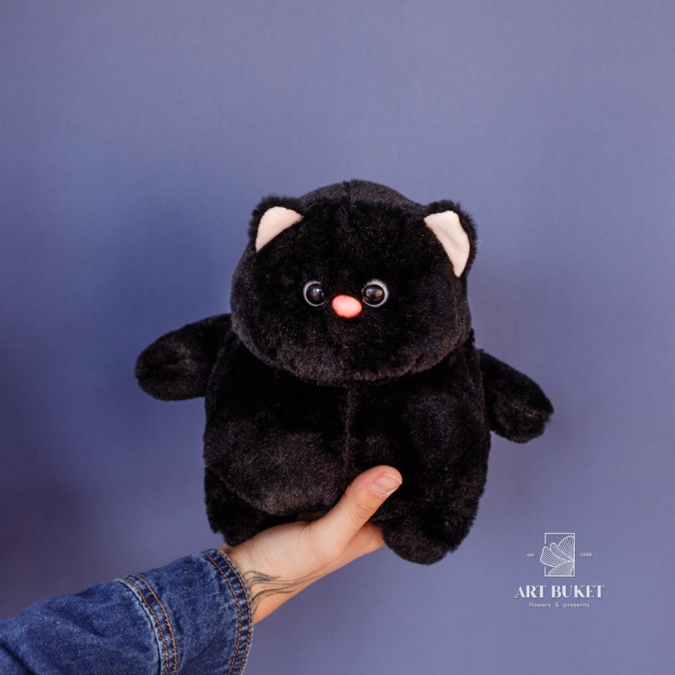 Кот глазастый 20 см черный 