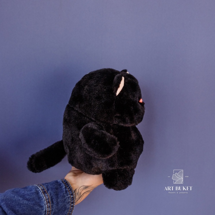 Кот глазастый 20 см черный 