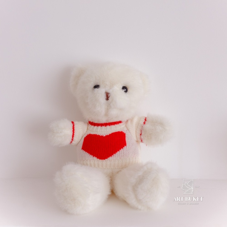 Медведь в кофте белый 30 см