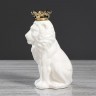 Ваза настольная "Лев с короной", белая, матовая, 25 см