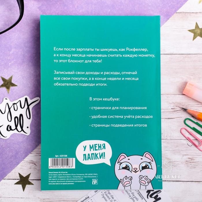 Умный блокнот CashBook "Денежный кот" 