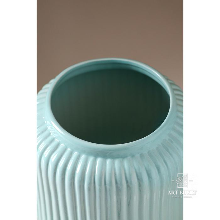 Ваза керамическая "Юта", настольная, голубая, 15 см