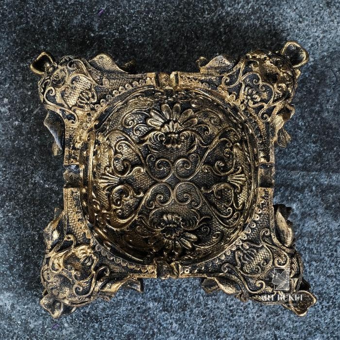 Подставка для мелочей "На четырех слонах" золото, 13х13х5см 