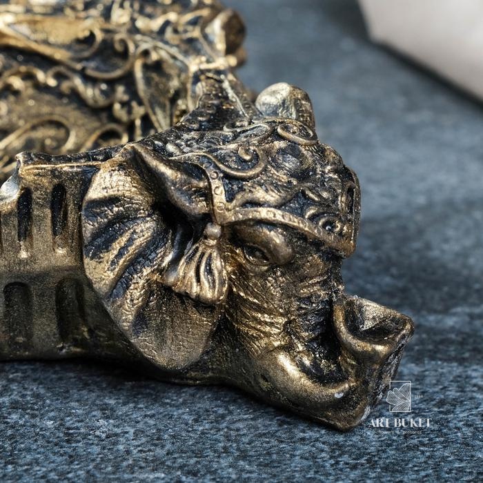 Подставка для мелочей "На четырех слонах" золото, 13х13х5см 