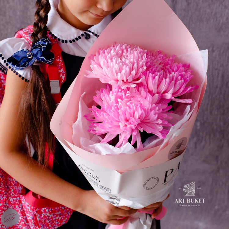 3 одноголовой хризантемы микс