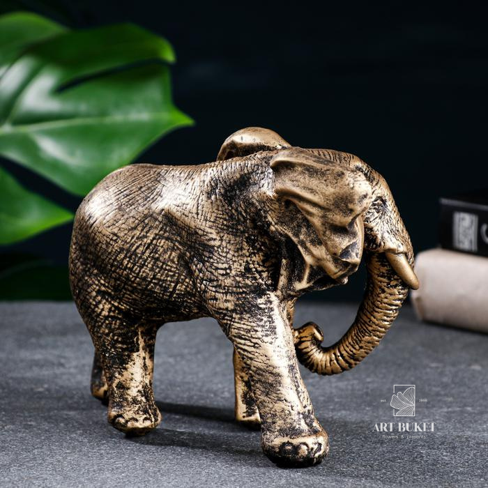 Фигура "Слон африканский" бронза, 18х9х13см   