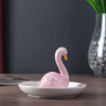 Сувенир керамика подставка под кольца "Фламинго" розовый 7,2х11х11 см    