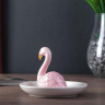Сувенир керамика подставка под кольца "Фламинго" розовый 7,2х11х11 см    