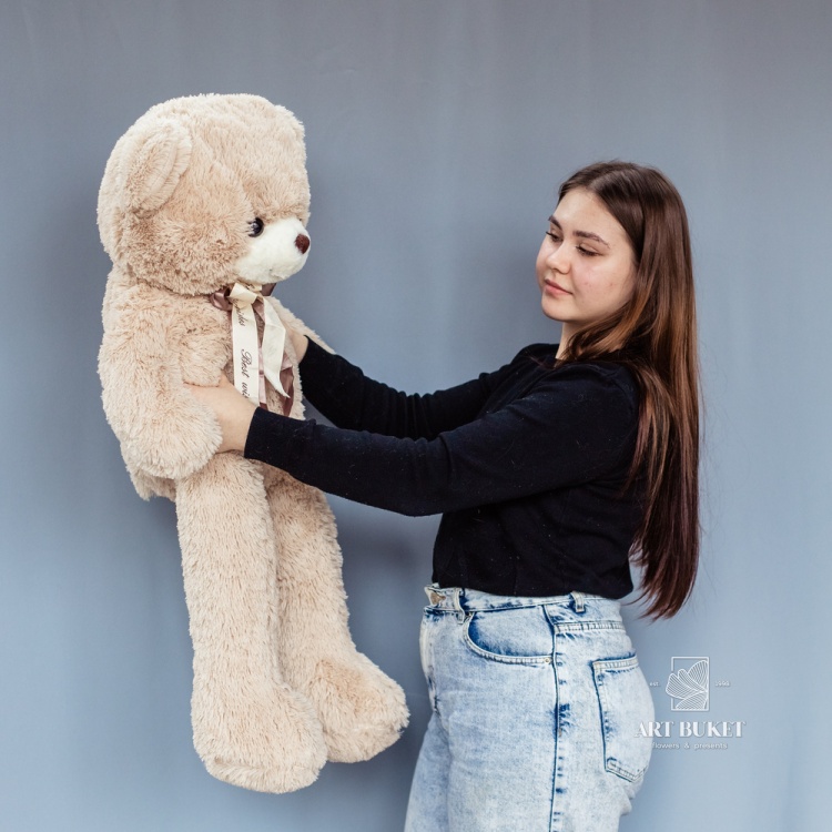 Кот лежачий с пледом серый 60 см