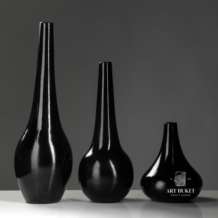 Ваза "Мирта", цвет черный, 38.5 см