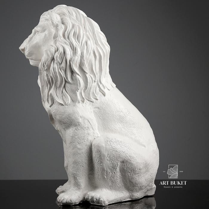 Фигура "Лев сидящий" белая 40х25х56см