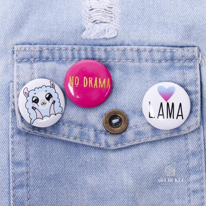 Значки закатные - мини "LaLaLAMA", 9 х 11,5 см