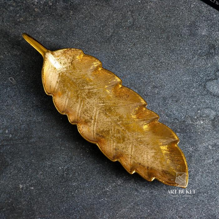 Подставка для мелочей "Лист" яркое золото 
