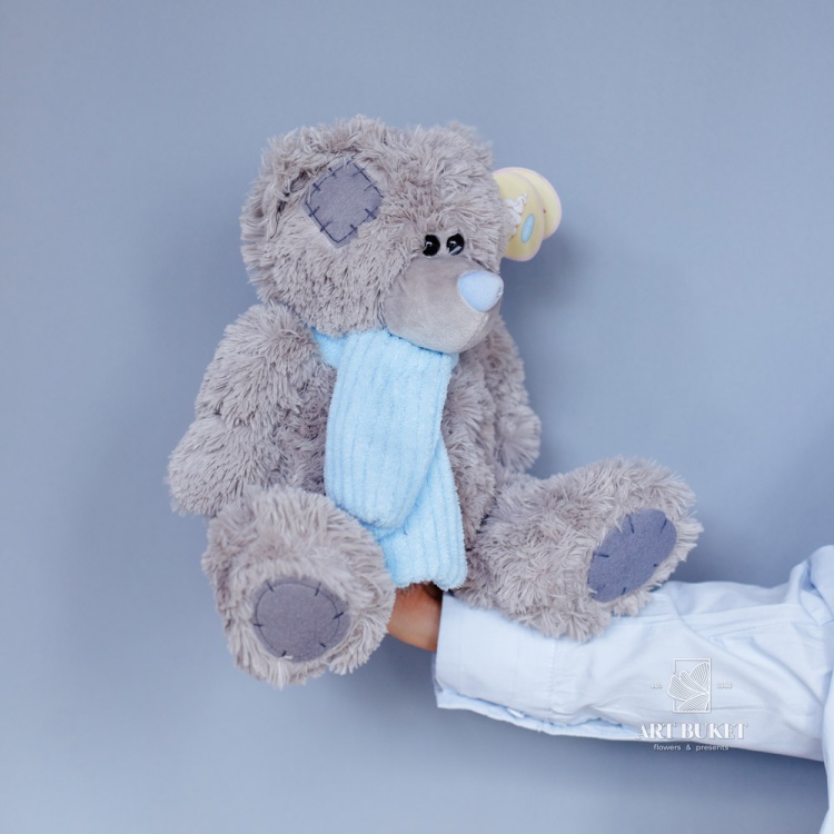 Медведь Тедди травка с шарфом №2