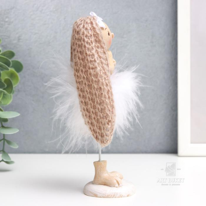 Сувенир полистоун "Заюшка с бантиком в пуховой юбочке" 27х5х5,8 см   