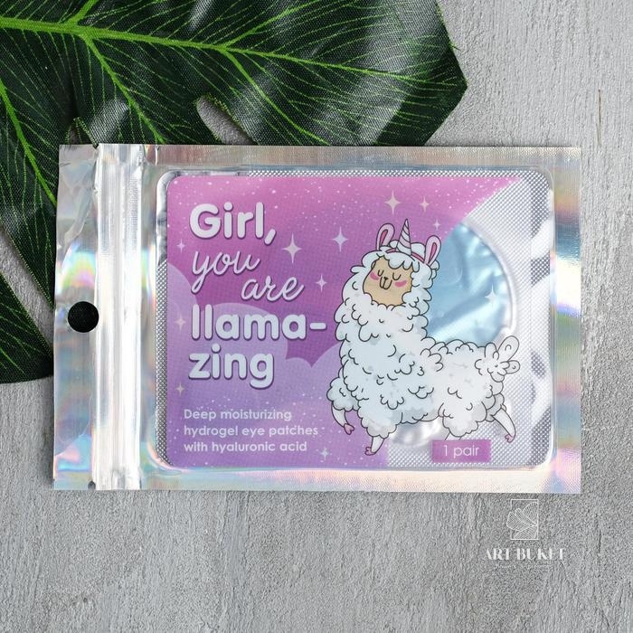Гидрогелевые патчи для глаз "Girl, you are llamazing", с гиалуроновой кислотой