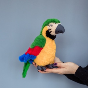 Попугай зеленый 25 см