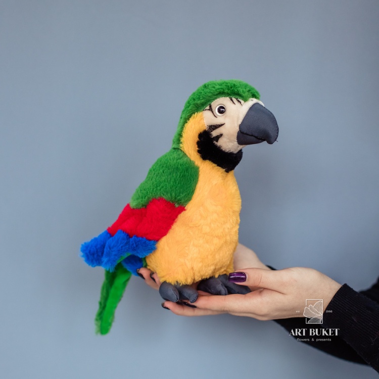 Попугай зеленый 25 см