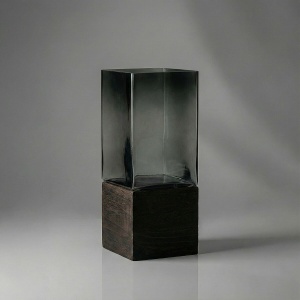 Ваза "Square wood" (стекло), D10хH25 см Серый (H-25, D-10, Серый)