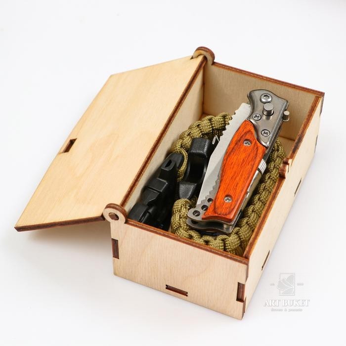 Набор подарочный 3в1 Символ года (браслет, карта выживания, нож складной с фонариком) Мастер К 54256