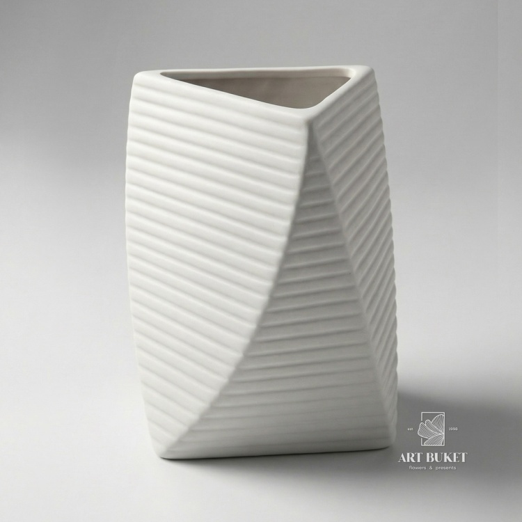 Ваза "Minos" (керамика), 11х15,5 см Белый (H-15,5, D-11, Белый)