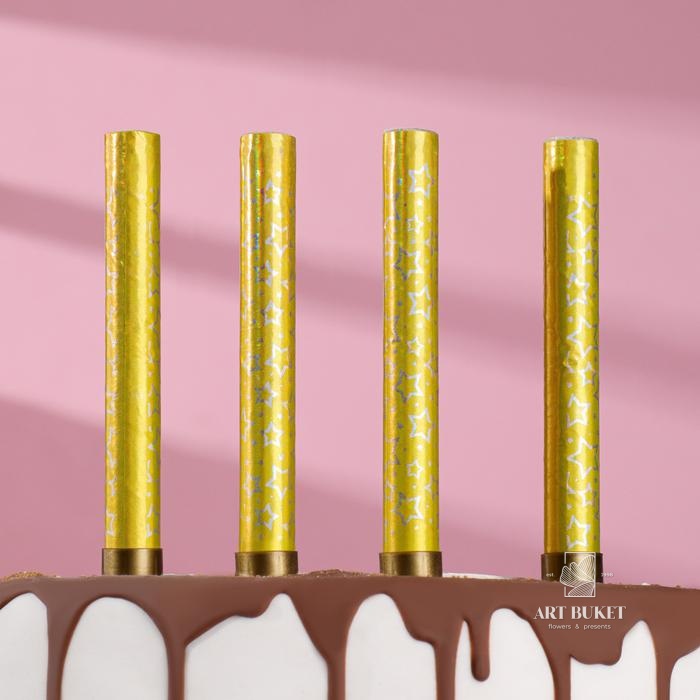 Набор тортовых свечей "Фонтаны", 12,5 см, 4 шт