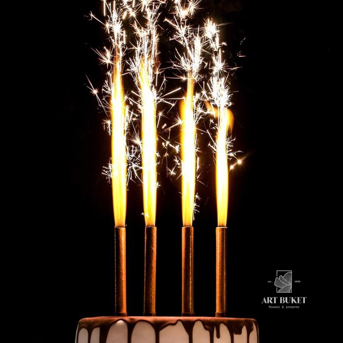 Набор тортовых свечей "Фонтаны", 12,5 см, 4 шт