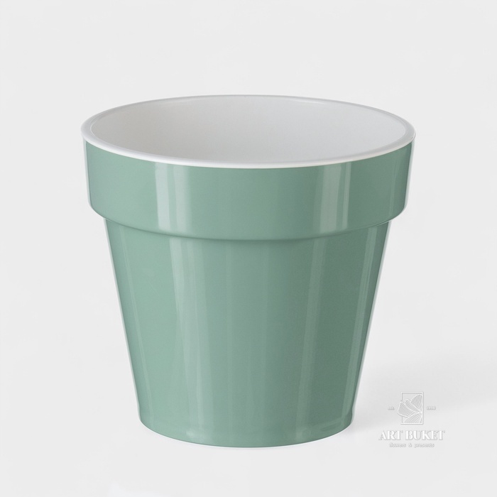 Кашпо для цветов со вставкой «Порто», 1 л, цвет нефрит