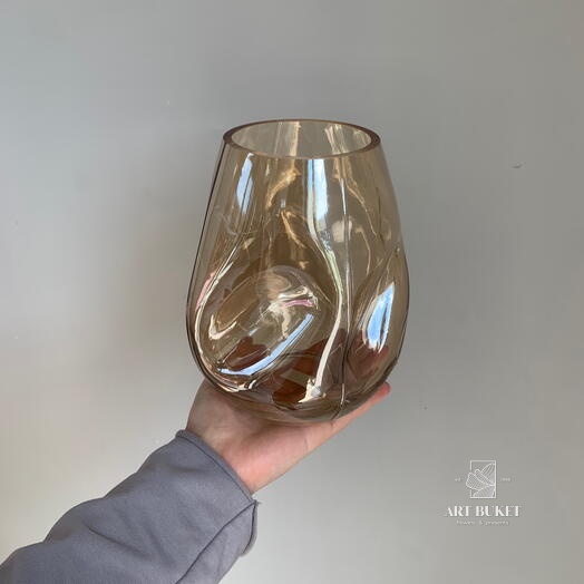 Ваза "Paper" (стекло), D8хH18 см Бежевый (H-18, D-8, Бежевый)