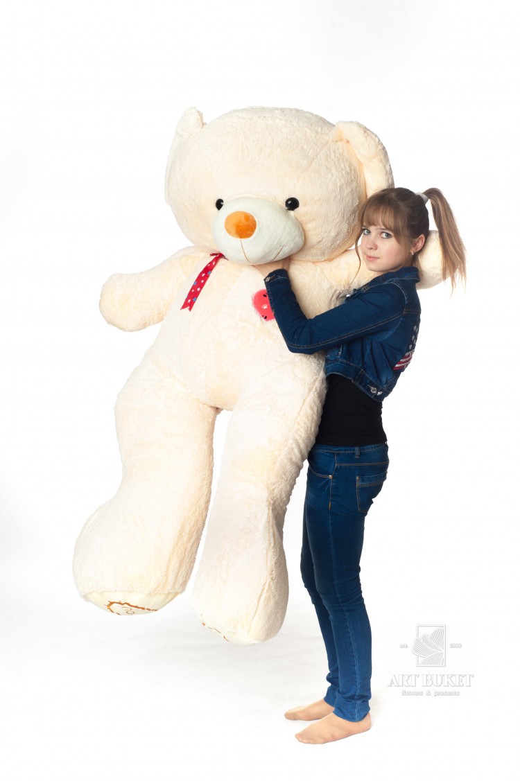 Медведь кремовый с бантом 