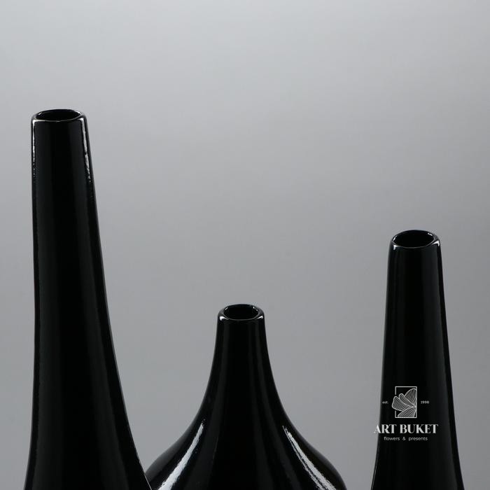 Ваза "Мирта", цвет черный, 21.5 см