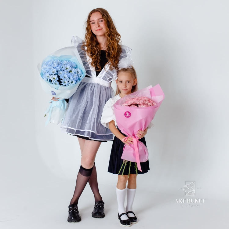 5 розовых ромашковых хризантем