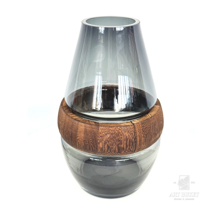 Ваза "Wood ring" (дерево), D15хH24 см Серый (H-24, D-15, Серый)