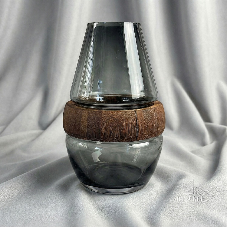 Ваза "Wood ring" (дерево), D15хH24 см Серый (H-24, D-15, Серый)