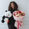 Подарочный сет #44: букет и плюшевая панда