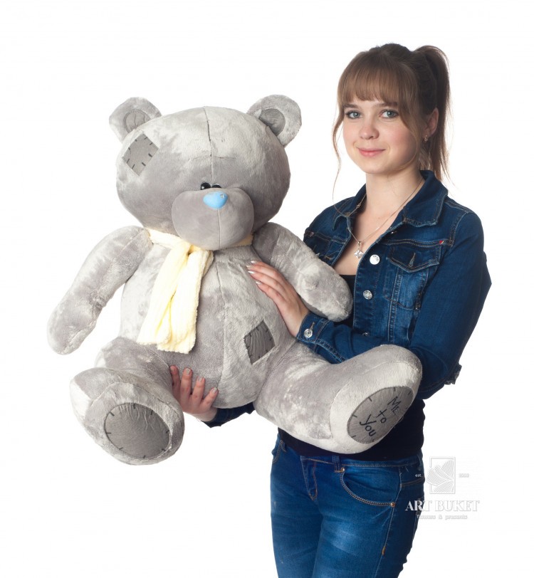 Тедди серый с шарфом